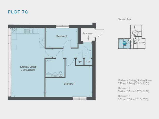 Floor plan 2 apartment - artist's impression subject to change